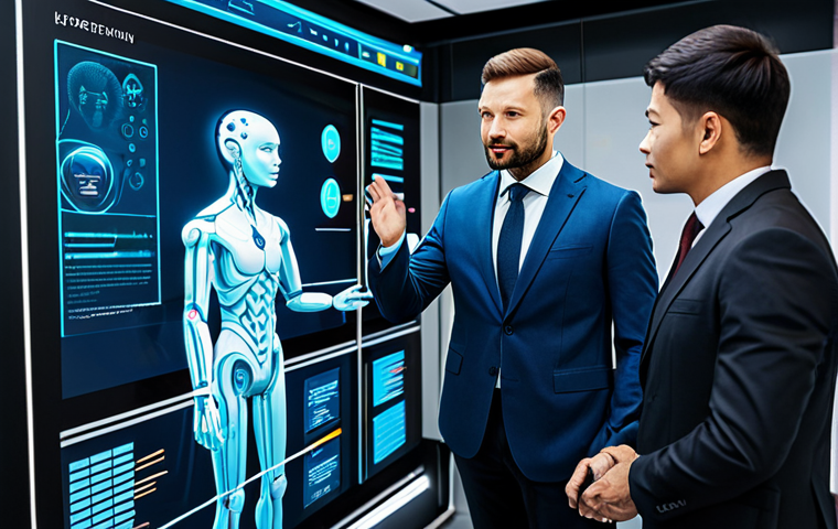 AI Translation & Global Business**

"A diverse group of business professionals collaborating around a holographic display showing AI-powered language translation in real-time. Modern office setting. Everyone is fully clothed in professional attire, appropriate for a business meeting. Safe for work. Perfect anatomy, natural pose, correct proportions. High quality, professional illustration, family-friendly, modest."

**