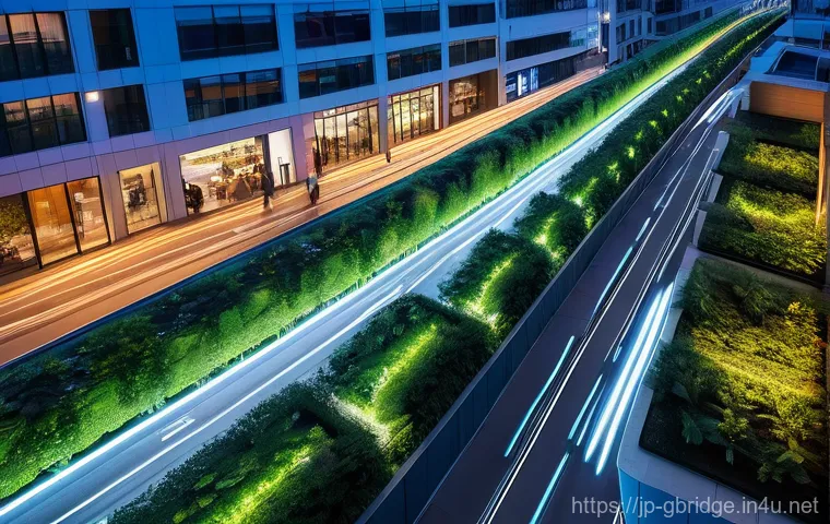 글로벌브릿지와 스마트시티 - ### Image Prompt 1: The Rhythmic Pulse of a Smart City