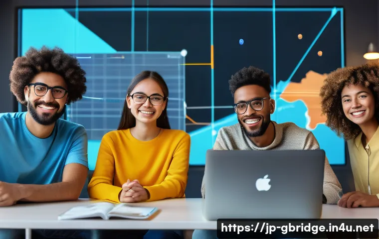 디지털 글로벌브릿지 - **Prompt: Digital Global Bridge: Seamless Collaboration and Learning**
    "A diverse group of young...